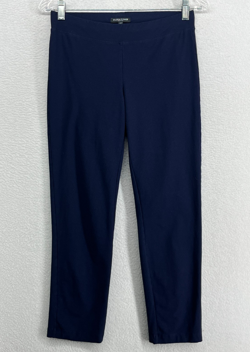 EILEEN FISHER Pants PP Washable Stretch Crepe 696 Slim Ankle Pull On Blue USA